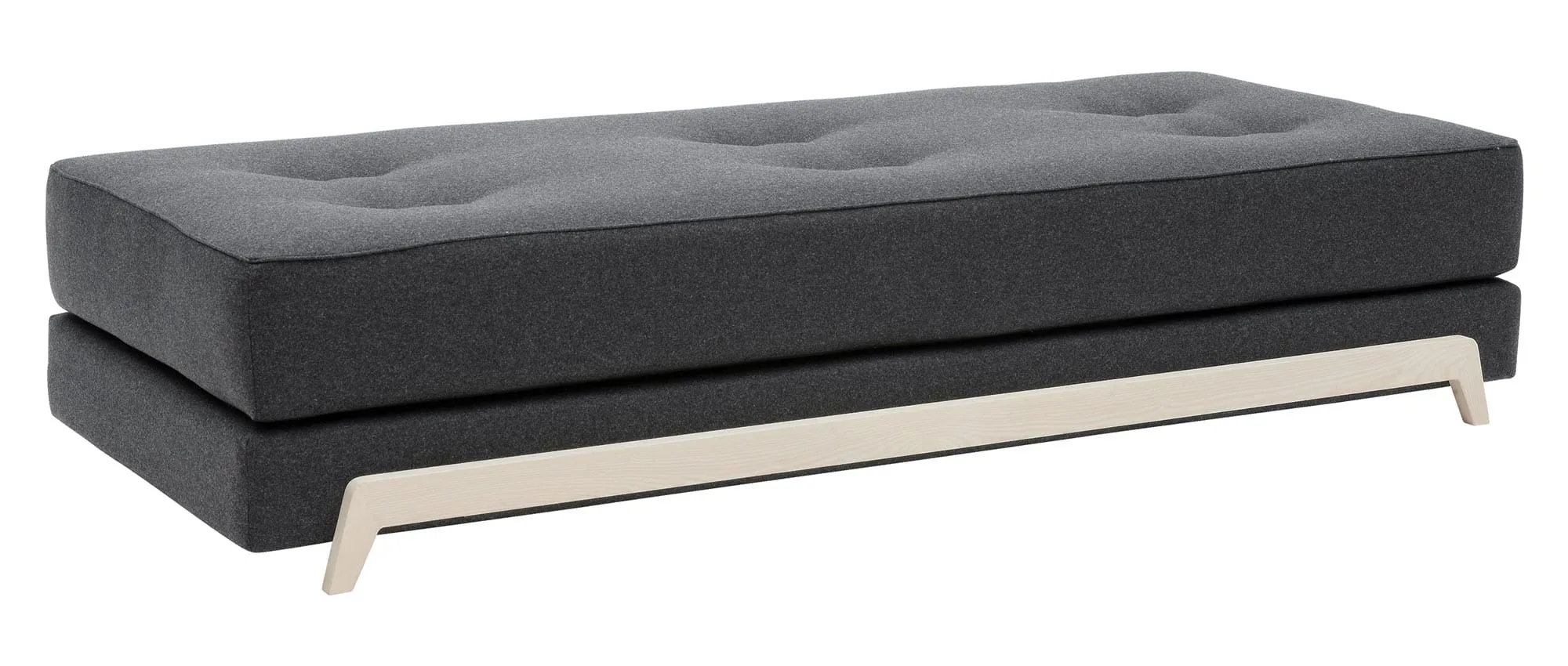 Das FRAME Daybed mit Beinen aus hellem Eschenholz ganz im skandinavischen Stil - Wollstoff Filz - Anthrazit Melange (610) 