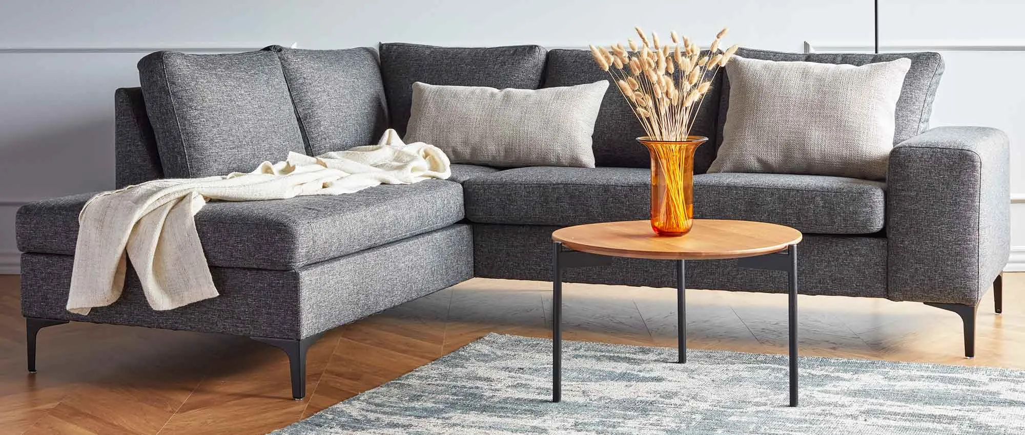 Das TRELLEBORG Ecksofa gibt es auch mit Eckanbau