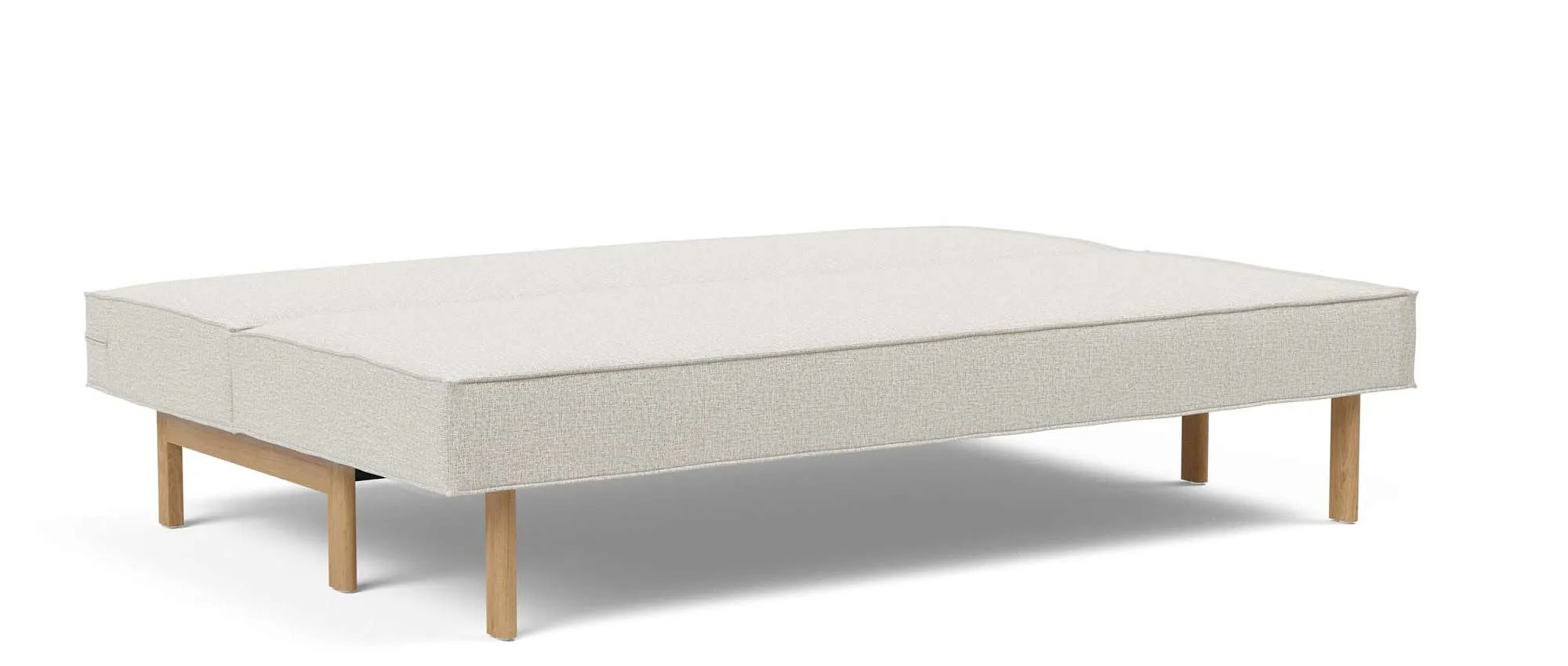 Das Innovation SLY WOOD Schlafsofa mit hellen Holzfüßen bietet eine Liegefläche von ca. 140x200 cm - perfekt für 2 Personen