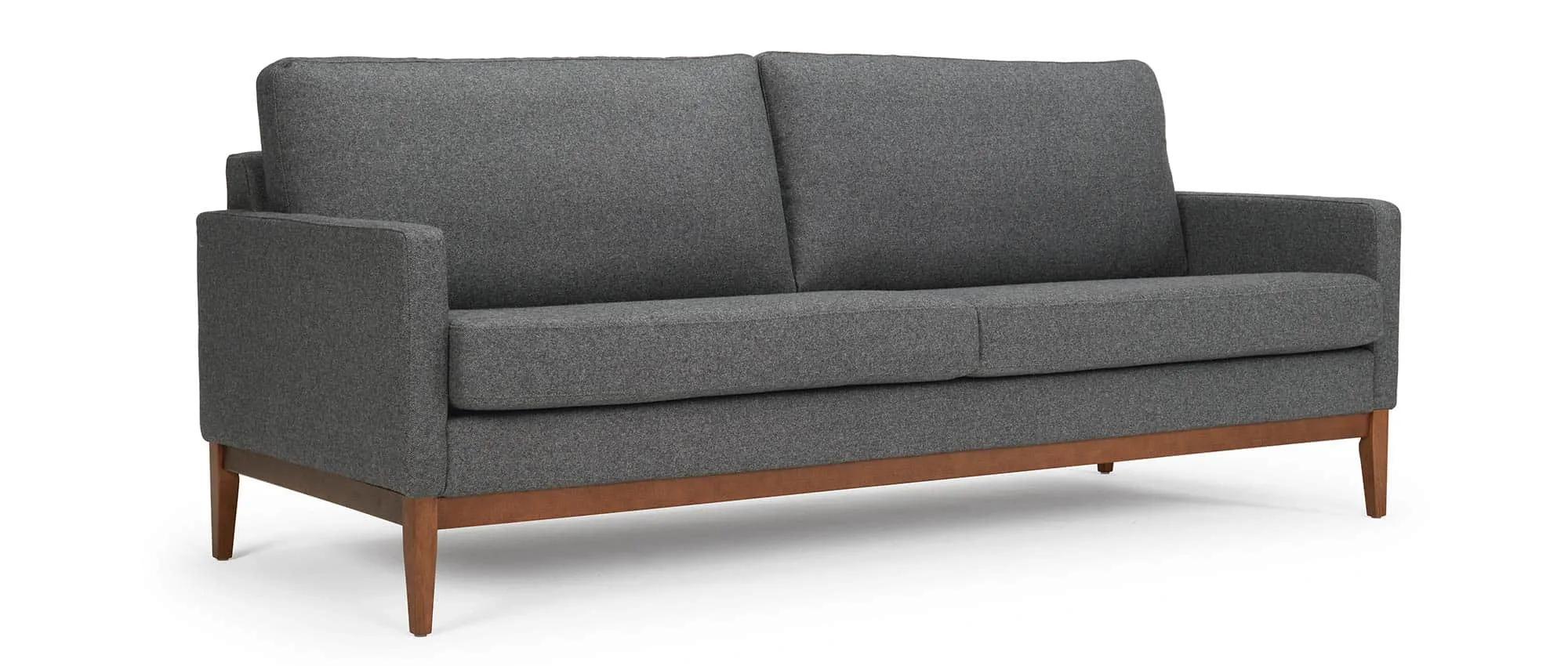 GÖTEBORG 3-Sitzer Designer Sofa mit Polsterarmlehnen und Holzfüßen