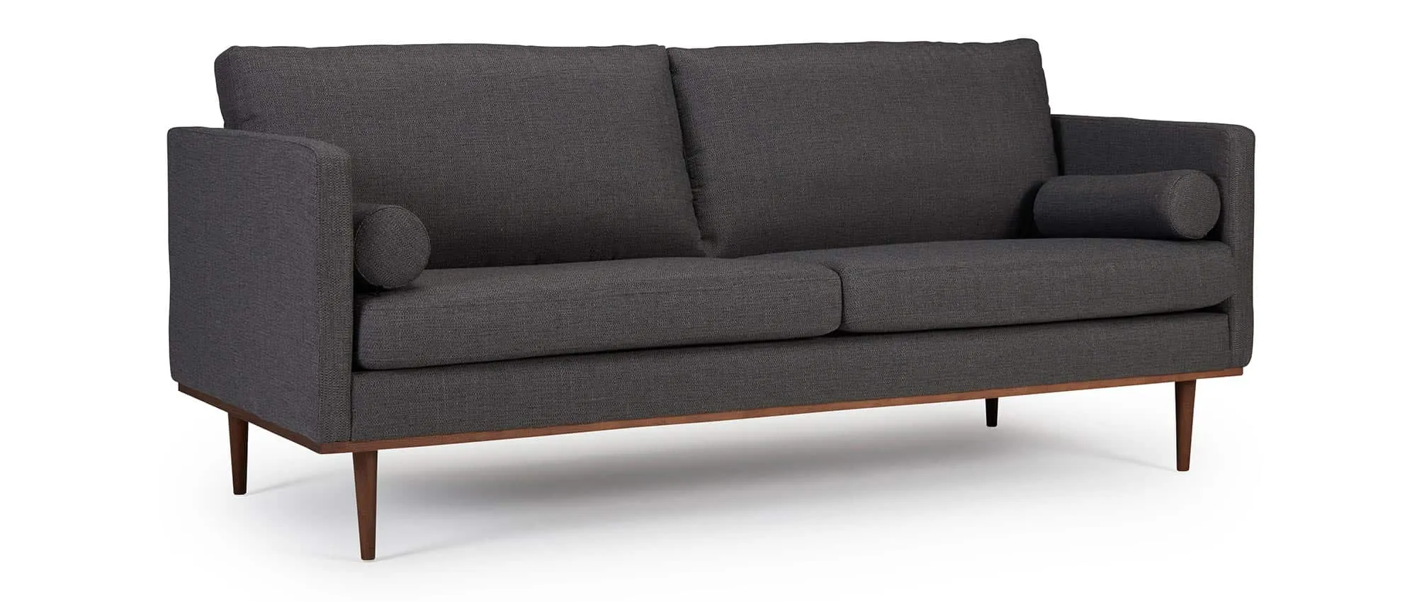 OSLO 3-Sitzer Designer Sofa mit Polsterarmlehnen und runden Seitenkissen