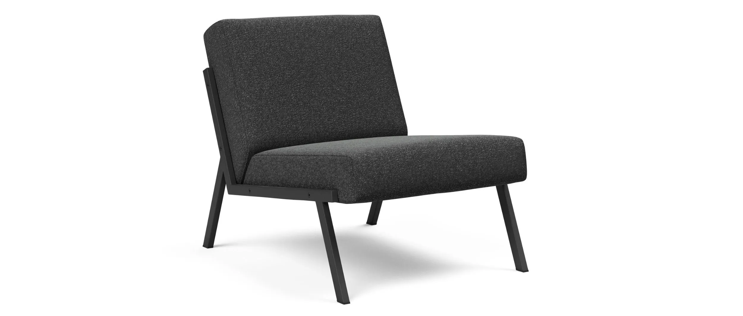 Der Designer Stuhl VIKKO hier als Sonderanfertigung im Stoff Bouclé Charcoal (529)