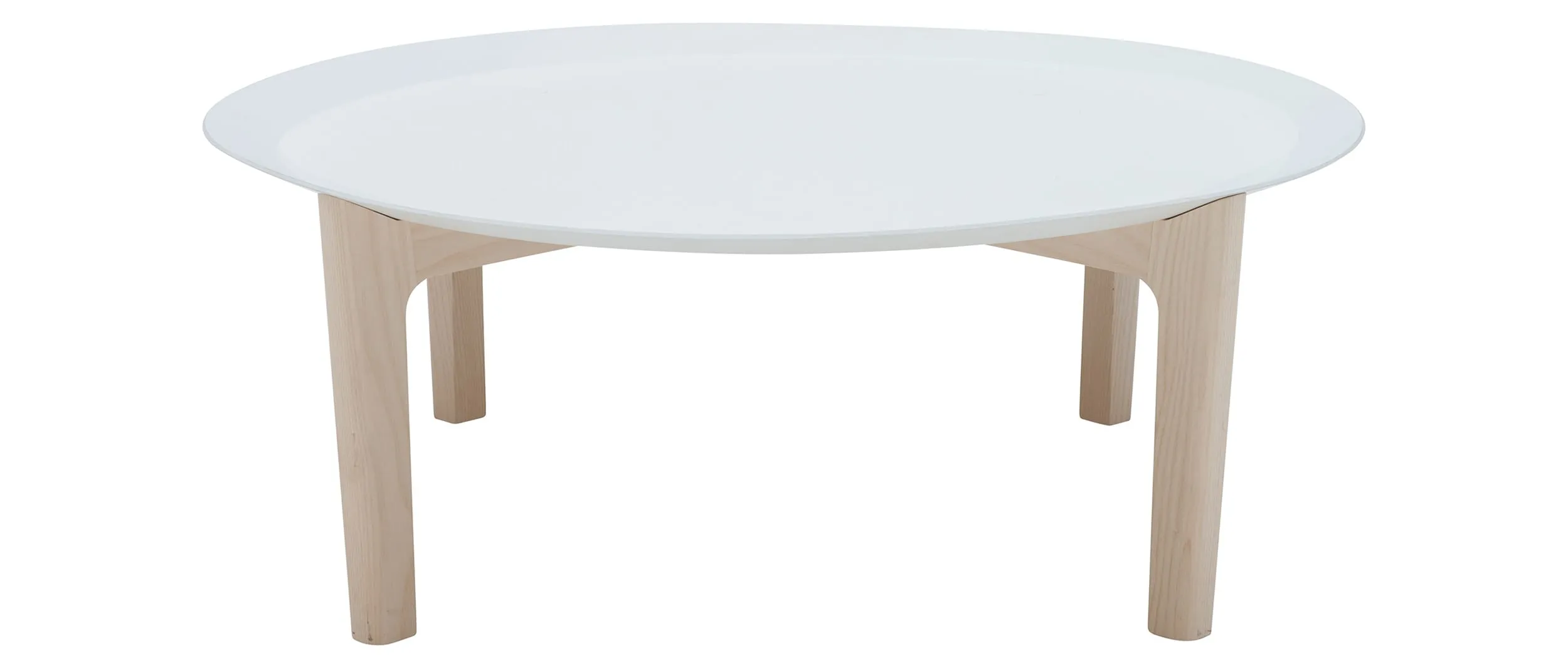 Der Tisch TRAY von Softline hier mit Beinen in Eschenholz natur - wahlweise auch in schwarz erhältlich