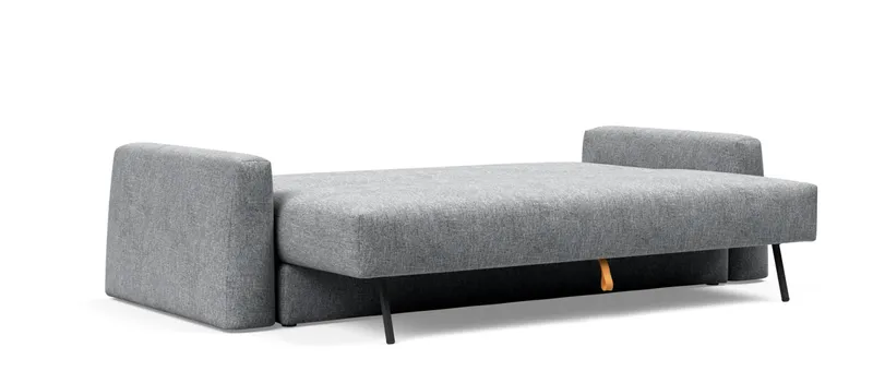 Das CONE Schlafsofa hat eine Liegefläche von ca. 150x200 cm für bis zu 2 Personen - die Stützfüße klappen sich automatisch aus