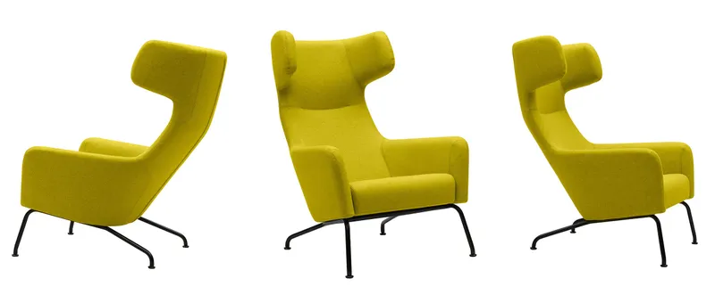 Der HAVANA Sessel von Softline mit schwarzem Gestell