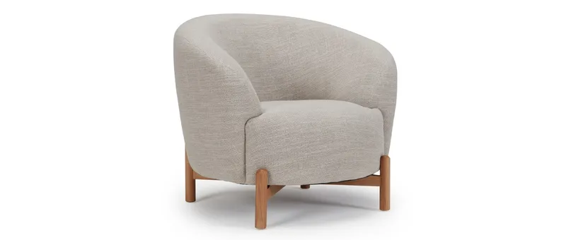 Der Cocktailsessel ESPOO mit X-Beinen in Eiche lackiert - Design made in Denmark