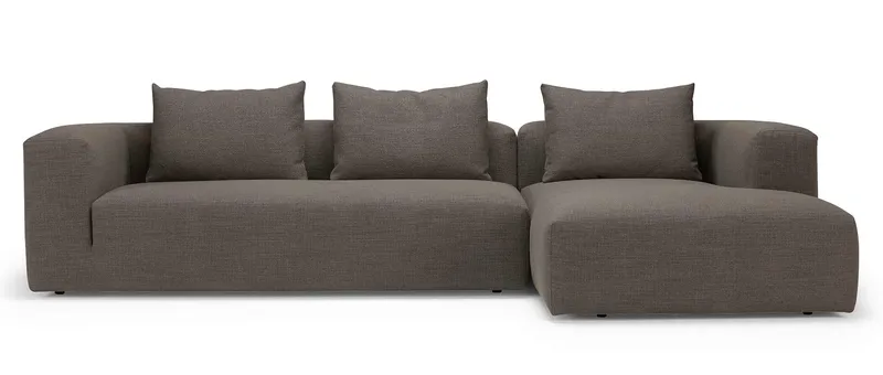 Der Longchair vom AALBORG Lounge Sofa im dänischen Design kann links oder rechts vom Sofa gewählt werden - hier zu sehen rechts
