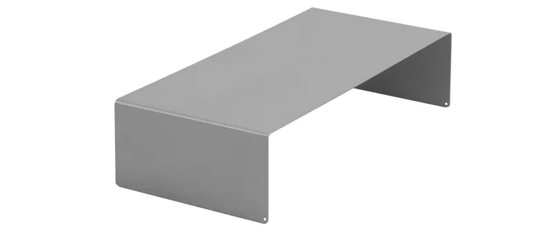 Das Metalltablett in Alu-Optik ist optional erhältlich