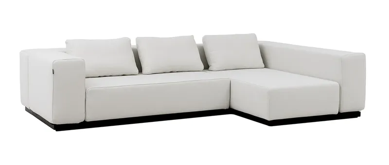 Zwei NEVADA 2 Personen Schlafsofas zu einem Ecksofa kombiniert - die Armlehnen sind jeweils links montiert