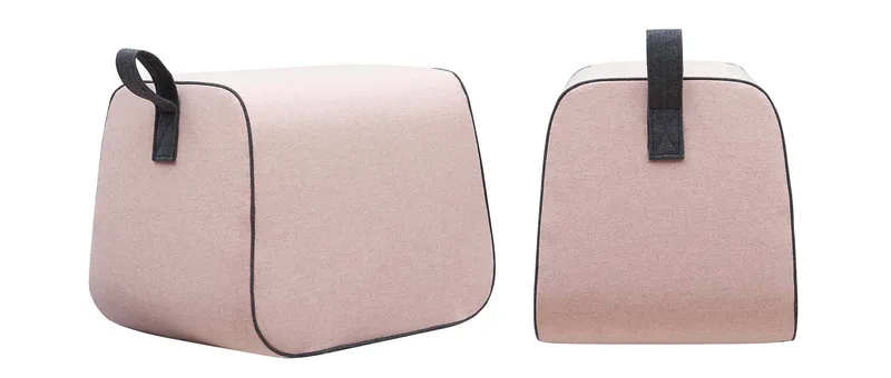 Der Softline NECTOR Hocker im Wollstoff Filz - Coral Melange (642)