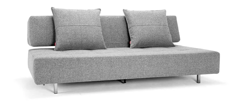 Das LONG HORN EXCESS Schlafsofa von Innovation mit zwei Rückenkissen (im Lieferumfang) im Stoff Twist Granite (565)