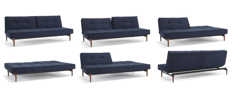 Die geteilte Rückenlehne vom SPLITBACK Schlafsofa lässt sich nach Belieben in verschiedene Positionen klappen