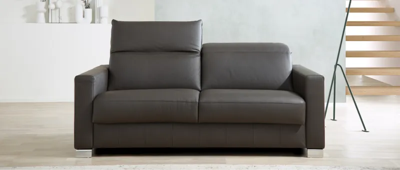 Das GENF DELUXE Eckschlafsofa und einzel Schlafsofa ist auch in Rindsleder erhältlich