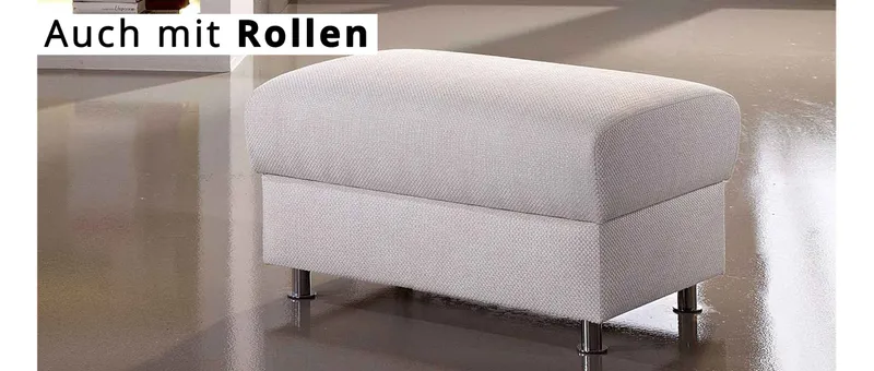 HAMBURG DELUXE Hocker mit Stauraum und Chromfüßen