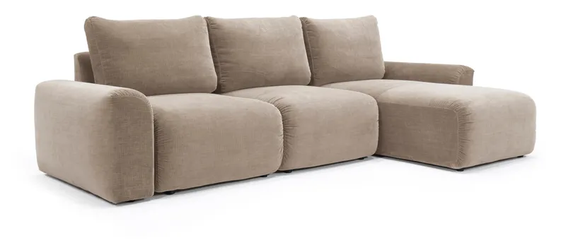 Das NORUM Eckschlafsofa von Innovation mit Chunky-Armlehnen und im regulären Stoff Esina Mocha (417)
