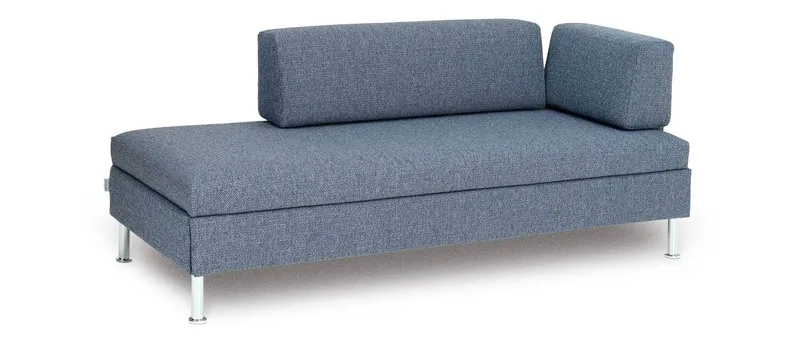 SINGOLO Einzelliege von Swiss Plus mit Rückenkissen (120 cm) und Armlehnenkissen (60 cm) - diese sind flexibel montierbar