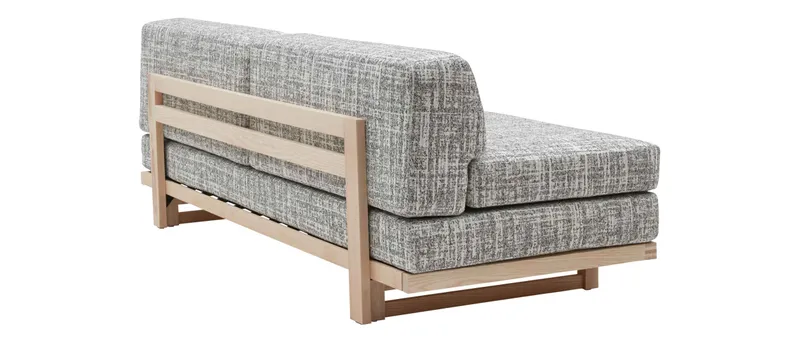 Das Gestell des ZENZO Schlafsofas ist komplett aus Holz gefertigt, was ihm eine natürliche Optik verleiht