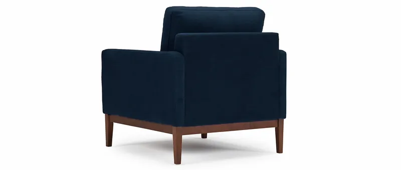 Die Rückseite ist bei dem GÖTEBORG Designer Sessel immer in Ihrer Stoff- oder Lederauswahl bezogen
