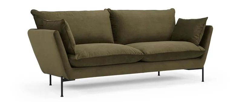 Das 2-Sitzer Designer Sofa FALUN hier im Stoff Cord fein - Pine Green (316)