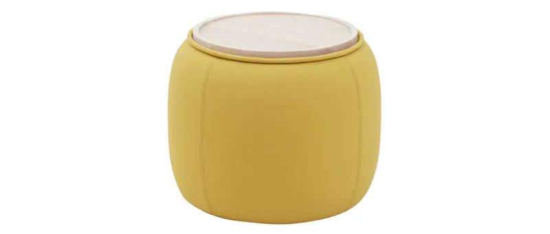 Mit dem passenden CONGA Tablett wird der Softline Hocker schnell zum Couchtisch