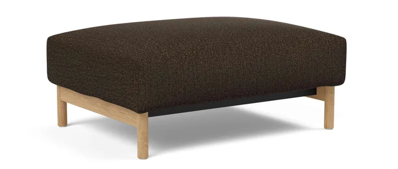 MALLOY WOOD Hocker von Innovation mit hellen Eichenholzfüßen und im Stoff Taura Chocco (358)