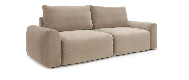 Das NORUM Schlafsofa von Innovation mit Chunky-Armlehnen und im regulären Stoff Esina Mocha (417)