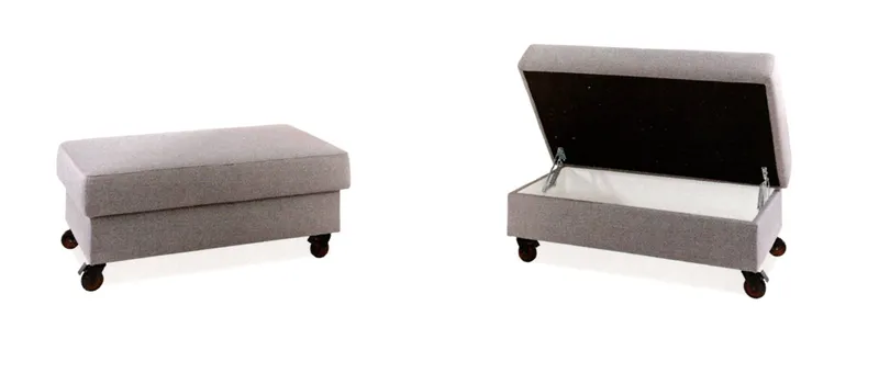 Der BERLIN DELUXE Hocker mit Bettkasten und Rollen