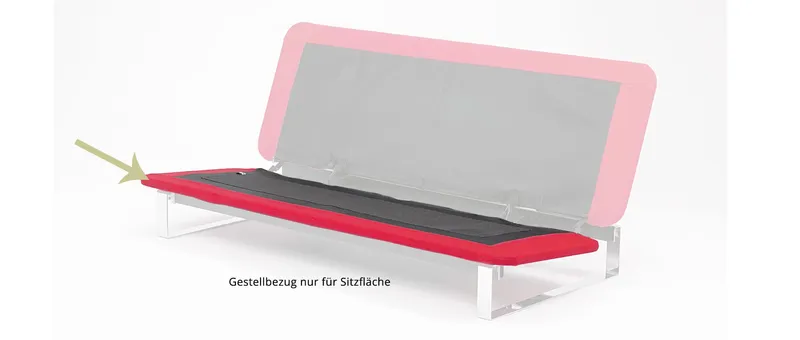 Gestellbezug für eine Lattenrosthälfte (hier: Sitzfläche)