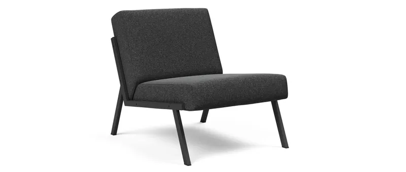 Der Designer Stuhl VIKKO hier als Sonderanfertigung im Stoff Bouclé Charcoal (529)