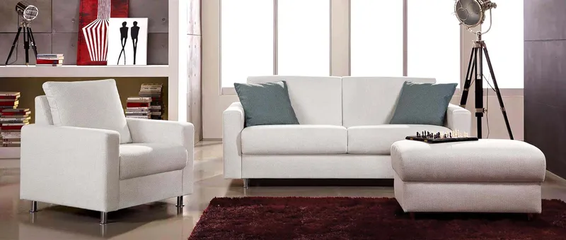 Große Wohnlandschaft mit dem HAMBURG DELUXE Schlafsofa, Sessel und Hocker