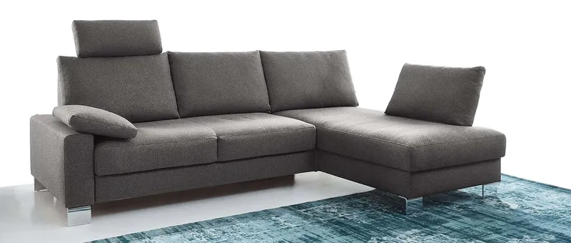 Das BERLIN DELUXE Eckschlafsofa mit Bettkasten im Longchair
