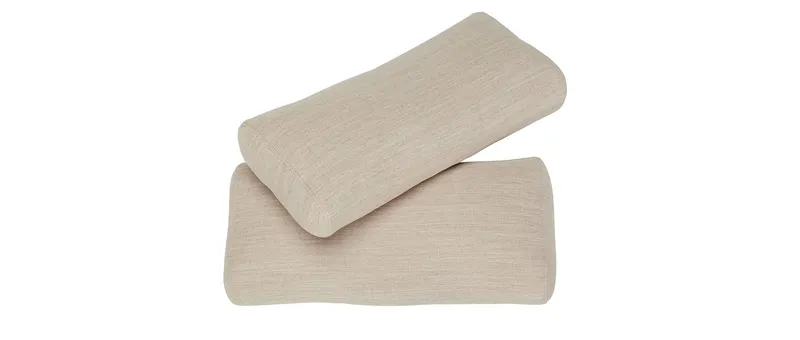 ELLIPSE Kissen im Stoff Blida Linen Sandgrau (612)