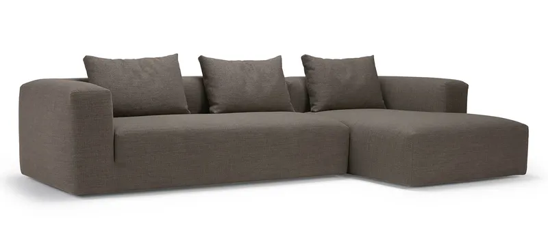 Das AALBORG 2,5-Sitzer L-Sofa mit Longchair und 3 Rückenkissen