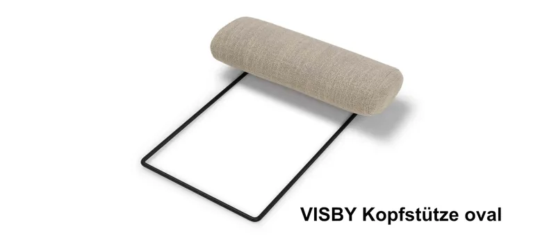 Die ovale Kopfstütze VISBY für das TRELLEBORG und TRONDHEIM Designer Sofa