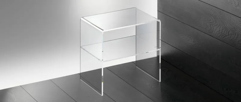 Beistelltisch LONDON mit Plexiglas-Ablagefach