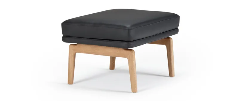 Der KOPENHAGEN Hocker in Echtleder - Black (920)