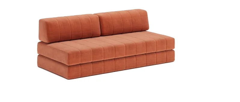 Das COZYPAD Schlafsofa mit Rückenkissen von Innovation im Stoff Esina Rust Orange (412)